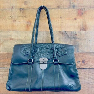 NWOT Patricia Nash Large Vienna Leather Tooled Floral Satchel